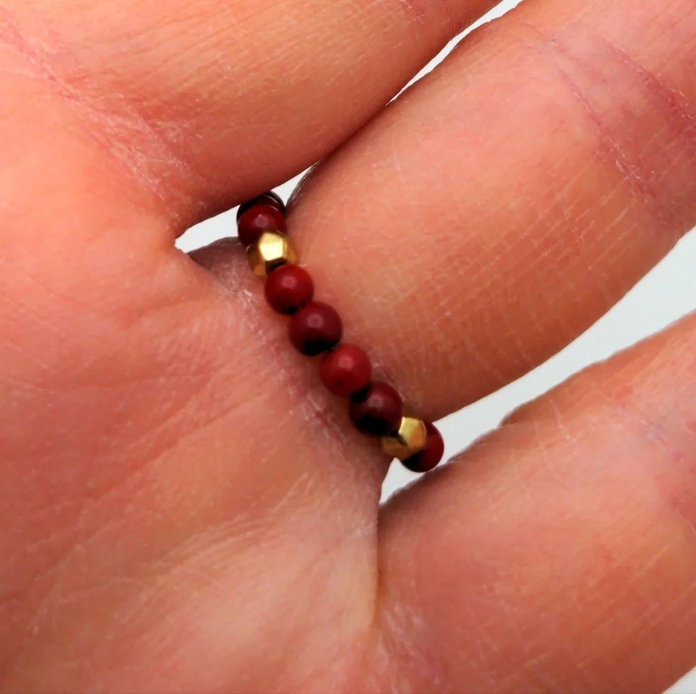 Yellow Medallion Seed Bead Ring